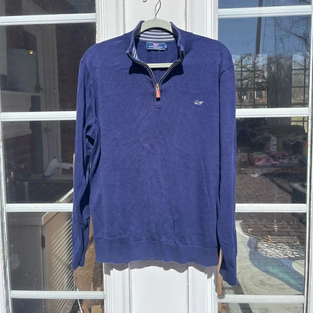 Vineyard Vines Quarter Zip Cotton Sweater